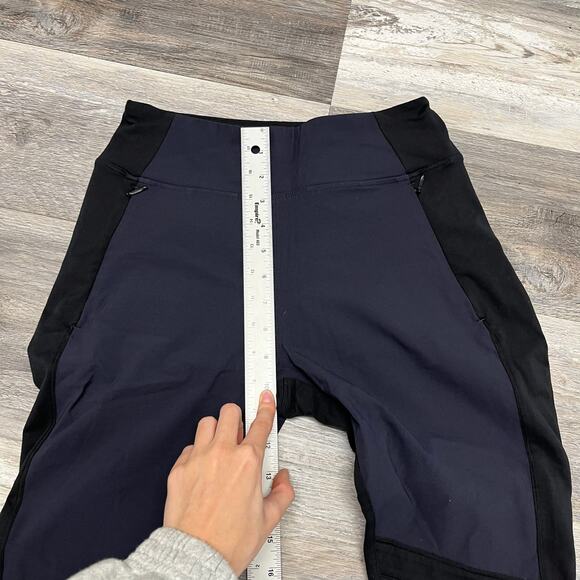 Athleta Highline Hybrid Summiter Tights Black Blue Womens 6 Workout Gym Leggings - Picture 9 of 11